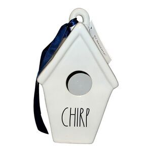 Rae Dunn By Magenta Ceramic CHIRP Slant Roof 2 Sided Birdhouse NWT